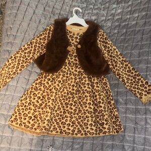 Toddler Girls Dress And Vest Set